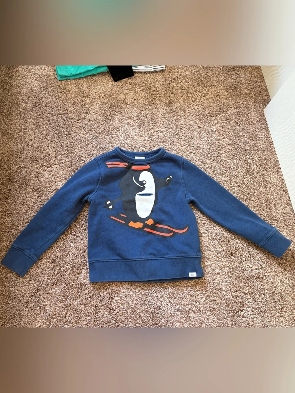 GAP Navy Blue Kids Penguin Ski Graphic Sweatshirt